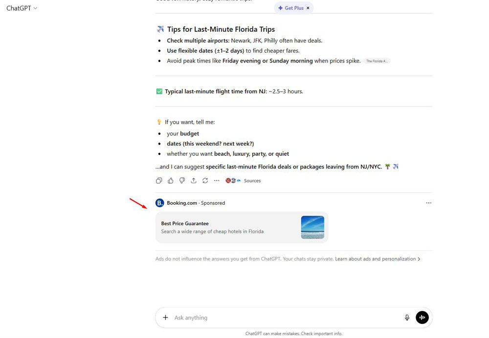 chatgpt廣告實際樣式
